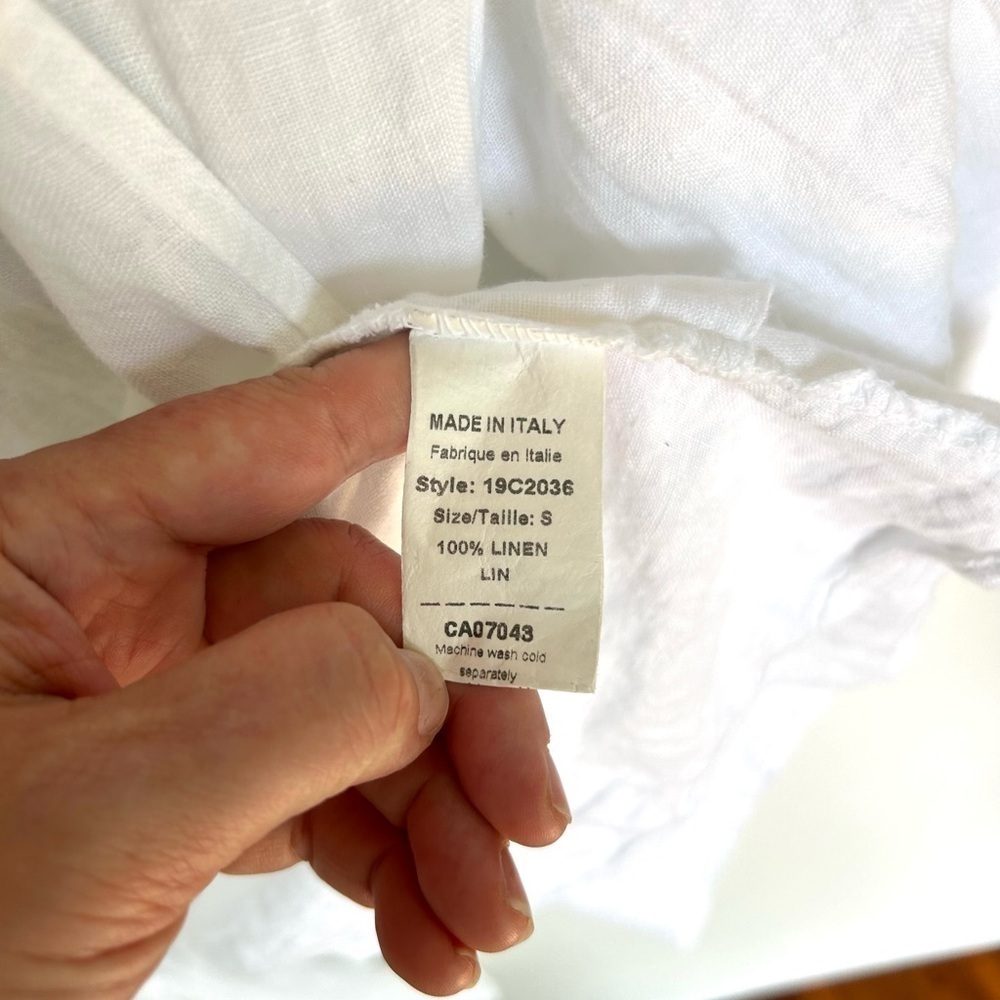 Francesca bettini  linen white open blazer cover up lightweight jacket pockets - Picture 5 of 8